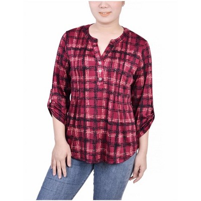 NY Collection Womens Pintuck Pullover Blouse