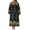Agnes Orinda Women's Plus Size Boho Pattern Crew Neck Long Sleeve Flowy Casual A Line Maxi Dress with Belt - 4 of 4