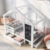 House Bed Frame with Blackboard and Drawers for Kids/Teens Bedroom, Wood Platform Bed with Roof Design, No Box Spring Needed & Easy Assemble - 2 of 4