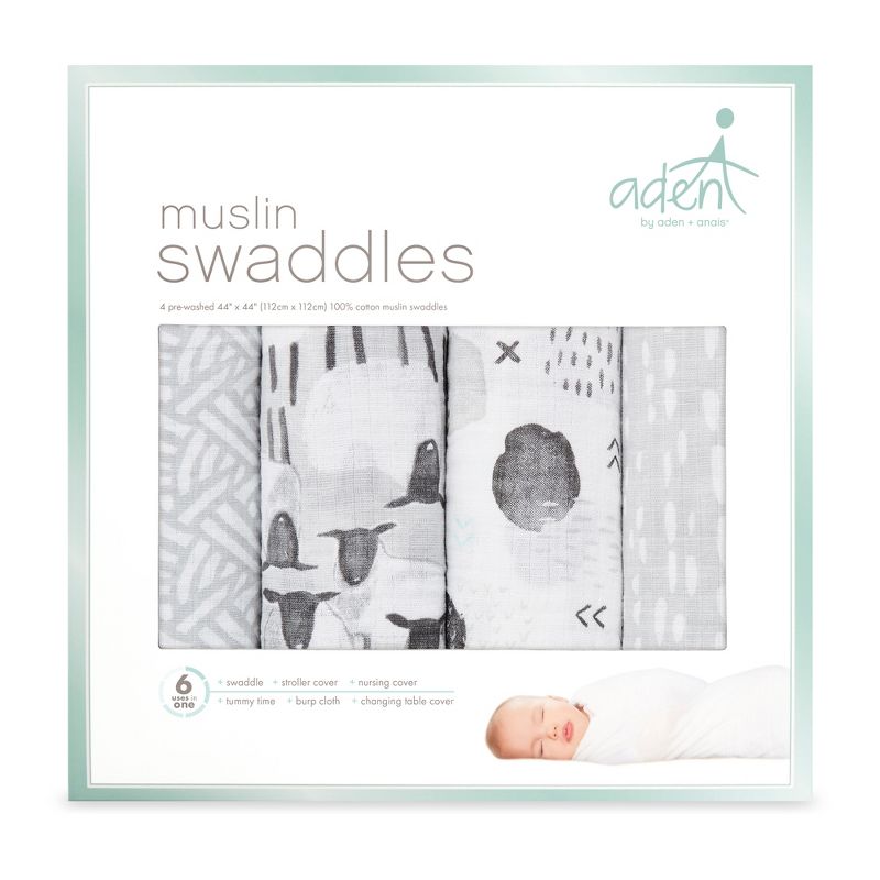 aden + anais essentials Muslin Swaddle Blankets - 4pk, 2 of 4