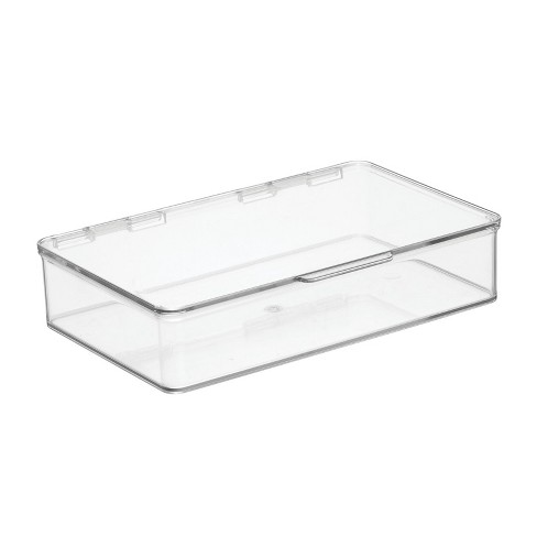 Mdesign Plastic Stackable Organizer Container Bin Box With Hinged Lid ...