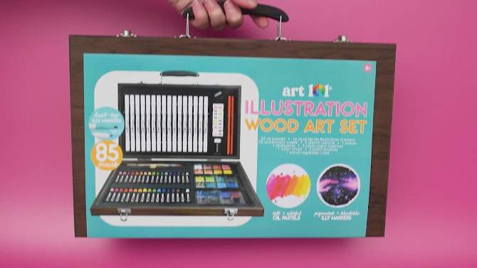 85pc Multimedia Illustration Art Set in Wood Case - Art 101, 2 of 11, play video
