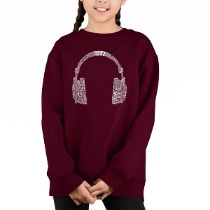 LA Pop Art 63 Different Genres Of Music - Girl's Word Art Crewneck Sweatshirt - 1 of 3