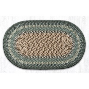 Earth Rugs Dark Green Oval Braided Rug – Durable Handcrafted Natural Fiber Floor Mat - 1 of 1