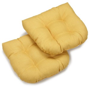 Blazing Needles, 19-inch U-Shaped Outdoor Spun Polyester Tufted Dining Chair Cushion (Set of 2) - 1 of 1