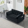 Zeus & Ruta 3-in-1 Modern Velvet Loveseat Lounge Sofa with Pullout Bed, Reclining Backrest, Toss Pillows & Pockets - 4 of 4