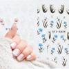 Unique Bargains Self-Adhesive Floral Pattern Nail Art Stickers White Blue 2 Pcs - 4 of 4