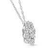 Pompeii3 VS 3 Ct Diamond & Moissanite Halo Pendant 14k White Gold 18" Lab Created Necklace - 2 of 4