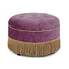 CAVINAS 24" Round Ottoman, Upholstered Vanity Chair Stool with Sturdy Frame and Tassel, Entryway Bench for Living Room, Bedroom - 2 of 4