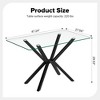 Dolonm Modern 47.24" Tempered Glass Dining Table w/Black/Gold/Silver Metal Legs,Easy Clean & Assemble for Kitchen/Dining Room - 3 of 4