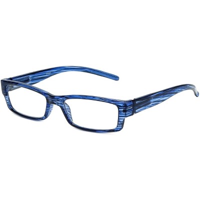 Calabria 757 Reading Glasses with Striped Designs & Matching Case in Blueberry +2.50