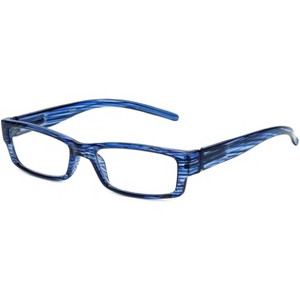 Calabria 757 Reading Glasses with Striped Designs & Matching Case in Blueberry +2.50 - 1 of 4
