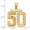 Black Bow Jewelry 14k Yellow Gold, Varsity Collection, Large D/C Pendant Number 50 - 2 of 3