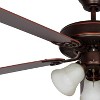 Luminance Heritage Home Oil Rubbed Bronze 52" Ceiling Fan  3x Turtle Light Kit (White Alabaster Marble Glass) - 2 of 4