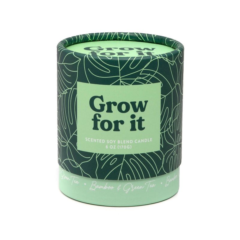 Grow For It Green Tea &#38; Bamboo Soy Candle, 1 of 5