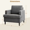 Accent Chair - Modern Living Room Chair with Breathable Linen Fabric, Soft Upholstered Arm Chair, Mid-Century Sofa for Bedroom, Reading Room, Office - 2 of 4
