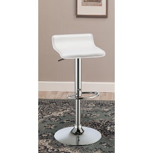 PAGED Counter Height Bar Stools White Upholstered Adjustable Counter Stools with Sturdy Base for Home Pub - 1 of 4