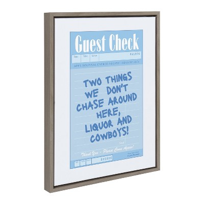Kate & Laurel All Things Decor 18"x24" Liquor and Cowboys Framed Canvas by Honey Island Studio Gray