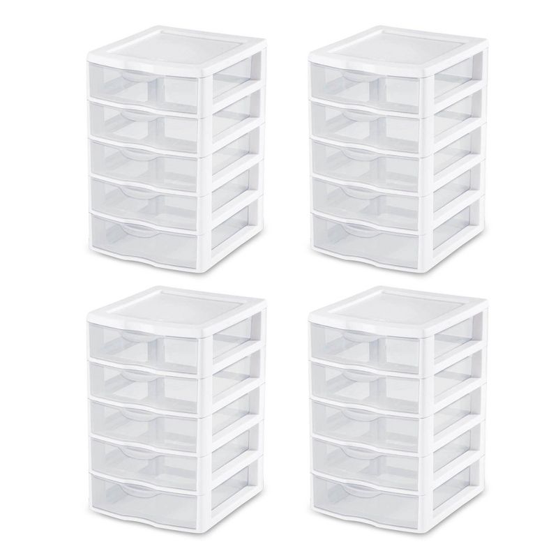 Sterilite 5 Drawer Plastic Modular Desk Storage Bin Unit, 4 Pack, and 3 Drawer Plastic Modular Desk Storage Bin Unit, 4 Pack, for Home Organization, 3 of 7