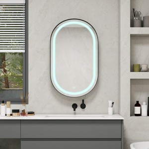 Bathroom Cabinets For Wall, Bathroom Cabinets With Mirror, Wall Cabinets With Led-Lit Makeup Mirror With 3 Adjustable Light Colors-Cuddlewood - 1 of 4