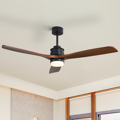 Walnut Wood Ceiling Fans with Lights and Remote Noiseless Reversible DC Motor 3 Blades for Farmhouse Patio Living Room Bedroom Office Indoor Outdoor