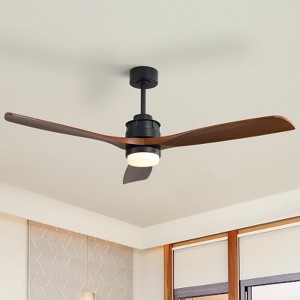 Sofucor Wood Ceiling Fans with Lights and Remote Noiseless Reversible DC Motor 3 Blades for Farmhouse Patio Living Room Bedroom Office Indoor Outdoor - 1 of 4