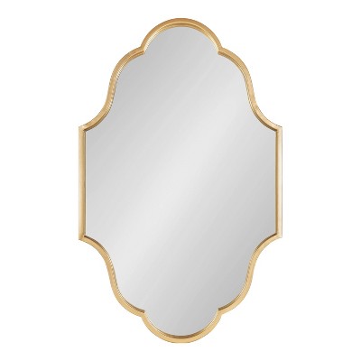 Gold Scalloped Rectangular Wall Mirror with Metal Frame