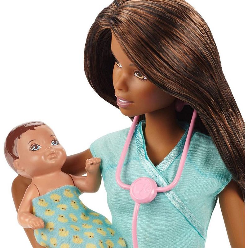 Barbie Baby Doctor Playset with Brunette Doll, 2 Infant Dolls, Exam Table and Accessories, 3 of 6
