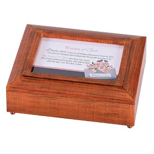 Dicksons BOXRBJEW-106 Woman Of God I Know That I Can Do All Things Woodgrain 7.75 x 9.5 Plastic Velvet Lined Keepsake Jewelry Storage Box Holds 7 x 5 - 1 of 2