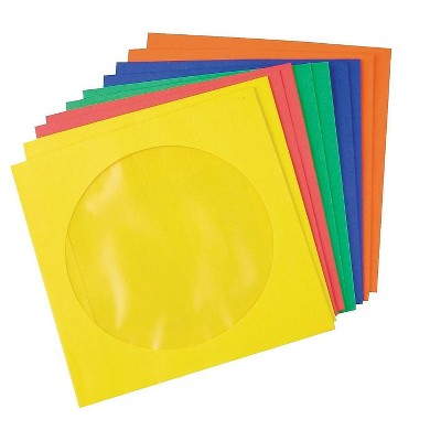 HITOUCH BUSINESS SERVICES Open End CD/DVD Envelopes 5" x 5" Assorted Colors 50/Box 12256