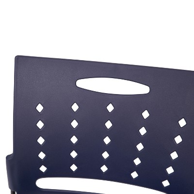Navy Metal Ergonomic Stackable Chairs with Air-Vent Back, Set of 5