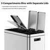 Stainless Steel Waste Bins for Recycling and Trash - 2 of 4