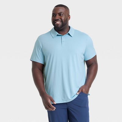 Men's Big Short Sleeve Jersey Polo Shirt - All In Motion™ Light Blue 3XL