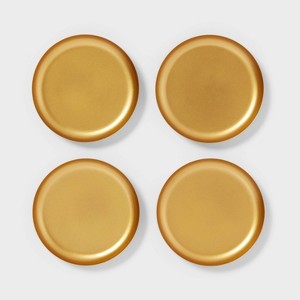 4pk Small Gold Powder Coated Metal Plates Candle Holders - Room Essentials™: Iron Construction, Modern Style - 1 of 3
