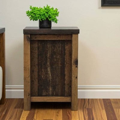 Vintage Oak 2-Drawer Rustic Nightstand