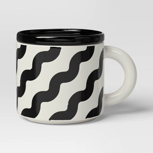 17 fl oz Squiggly Print Mug Black/White - Room Essentials™ - 1 of 4