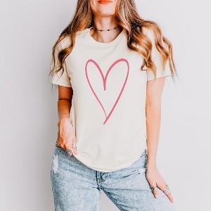 Simply Sage Market Women's Hand Drawn Heart Short Sleeve Graphic Tee - 1 of 4