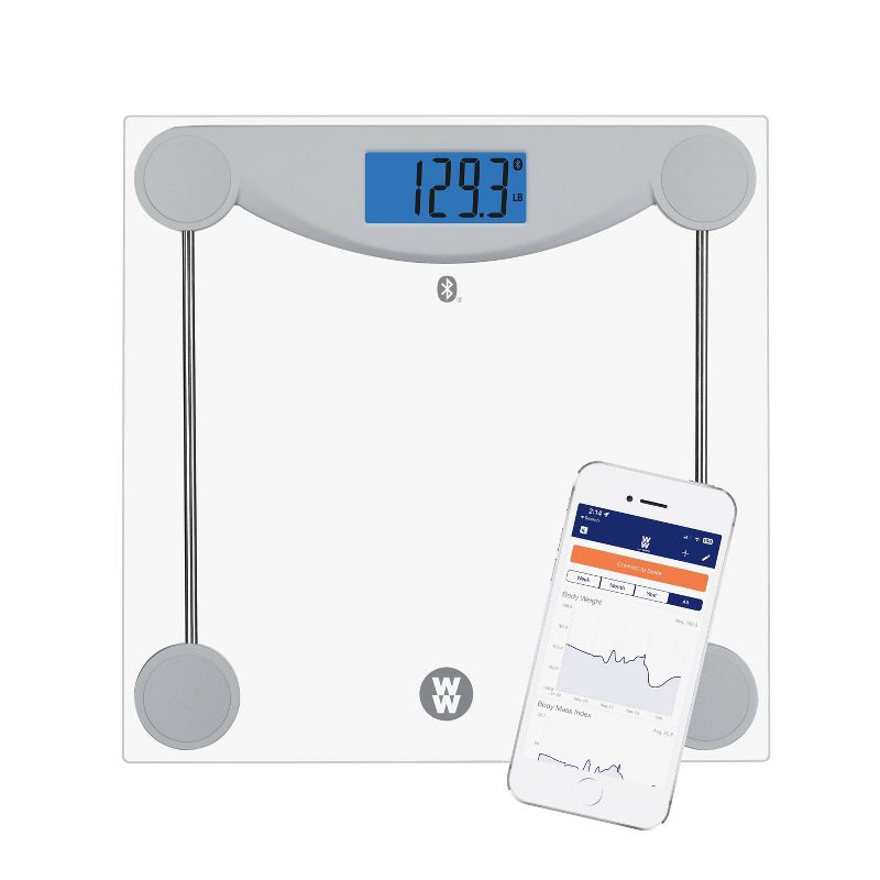 Bluetooth Body Weight Scale Clear - Weight Watchers, 1 of 10