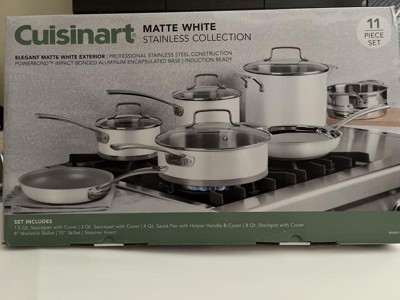 Cuisinart 11-Piece Matte White Stainless Steel Cookware Set