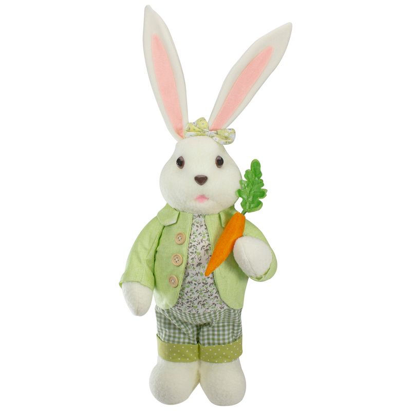 Northlight 20" White and Green Standing Rabbit Easter Figure, 1 of 6