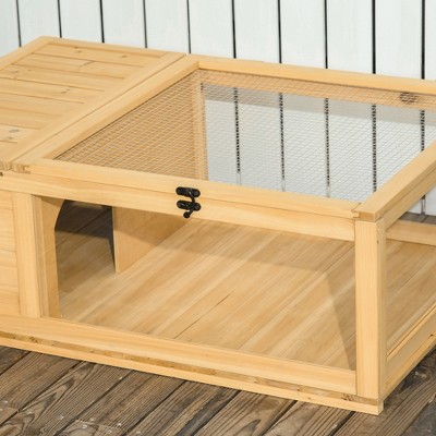 Large Natural Wood Indoor Outdoor Tortoise Habitat Enclosure
