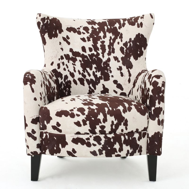 Arabella New Velvet Club Chair - Milk Cow - Christopher Knight Home, 1 of 8