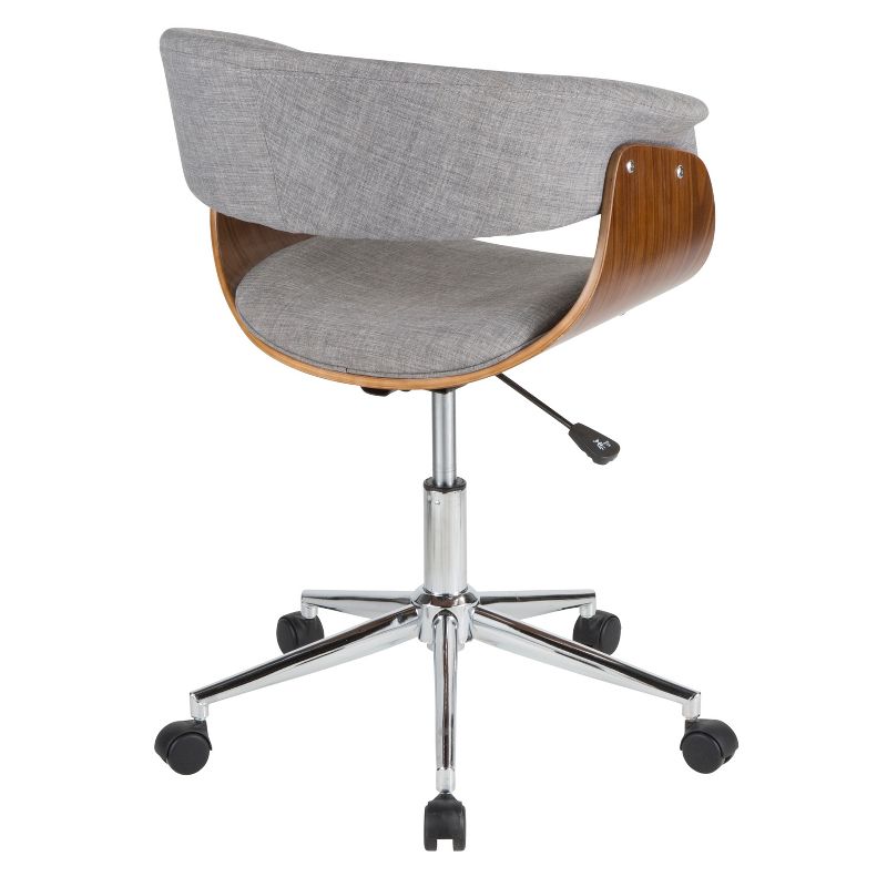 Vintage Mod Mid Century Modern Office Chair Walnut/Gray - Lumisource, 5 of 11
