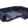 Navy Blue Modern Corduroy Corner Sofa Bed - Deep Seating, Six Pillows - 2 of 4