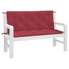 vidaXL Garden Bench Cushions 2 pcs - Wine Red, 47.2"x19.7"x2.8", Oxford Fabric with Hollow Fiber Filling, Indoor/Outdoor Pad - 3 of 4