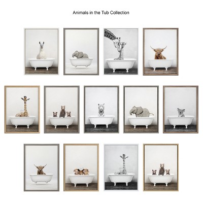 Black and White Highland Cow Portrait Canvas Art, 38x28