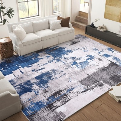 Abstract Rug  Indoor Abstract Machine Washable Rugs Low Pile Area Rugs for Living Room Non Slip Stain Resistant Modern Carpet for Bedroom Dining Room
