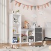 Homhougo Toy Storage Organizer with Reading Nook Kids Bookshelf White Bookcase Seat Cushion Wooden 6-Cubby Storage Bench Toddler Cabinet Shelf - 4 of 4