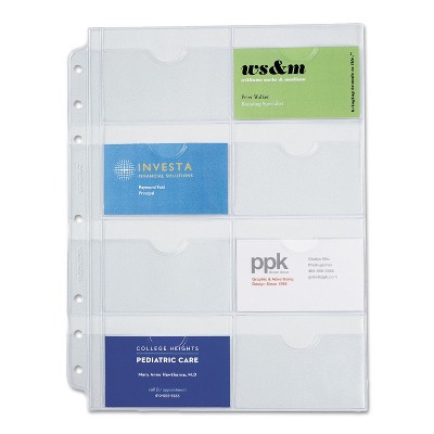 Day-Timer Business Card Holders for Looseleaf Planners 8 1/2 x 11 5/Pack 87325