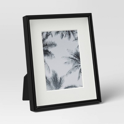 5"x7" Deep Profile Metal Table Frame Black - Threshold™: Modern Style, Easel Stand, Die Cut Mat, Steel Material